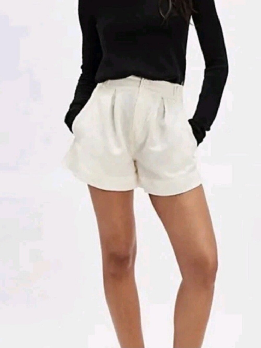 Free People White Shorts.  Buttons Front